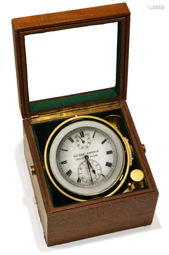 Ulysse Nardin | A Brass Marine Chronometer with Power Reserve Indication, Circa 1945