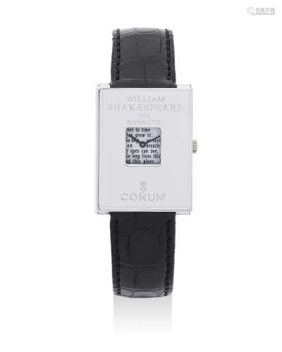 Corum | William Shakespeare - The Sonnets, A Rare Limited Edition White Gold Book-Form Wristwatch, Circa 1996