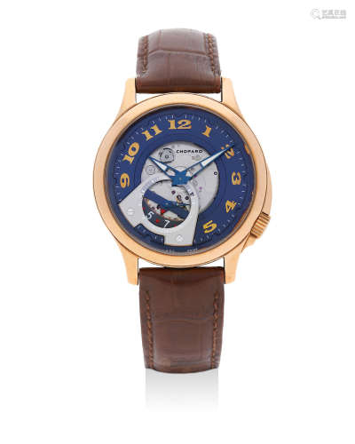 Chopard | L.U.C Tech Twist, A Limited Edition Pink Gold Semi-Skeletonised Wristwatch with Date, Circa 2007