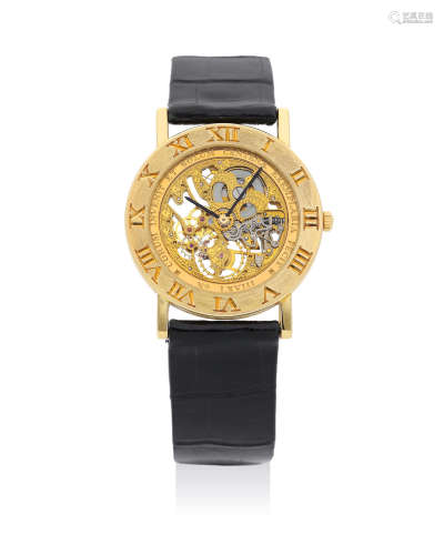 Corum | ROMULUS, A Limited Edition Yellow Gold Skeletonized Wristwatch, Circa 2000