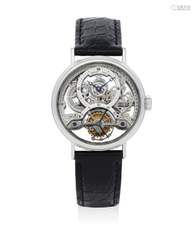 Breguet | Classique Grande Complication, A Fine Platinum Skeletonized Tourbillon Wristwatch, Circa 2004