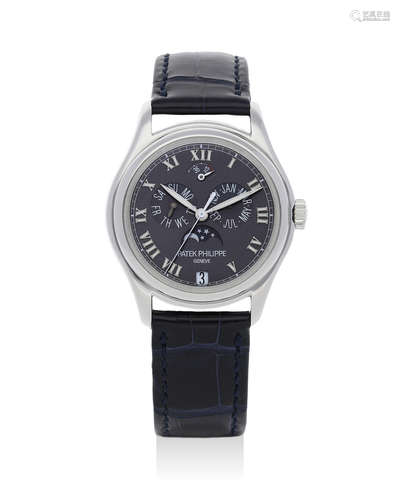 Patek Philippe | Ref.5056P-001, A Platinum Annual Calendar Wristwatch with Moon Phases, Circa 2002