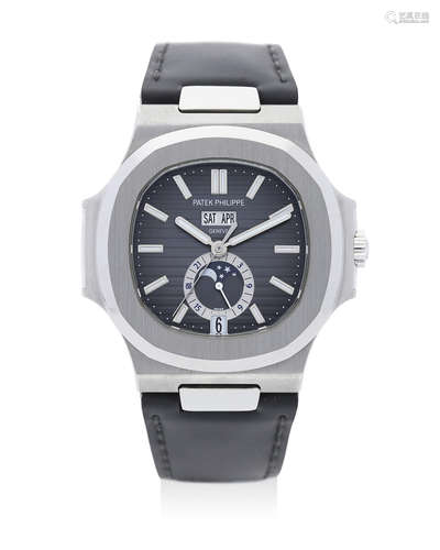 Patek Philippe | Nautilus Ref.5726A-001,  A Stainless Steel Annual Calendar Wristwatch with Moon Phases, Circa 2011