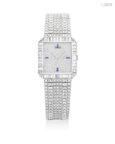 Piaget | Protocol, A Fine White Gold and Full Diamond-set Bracelet Watch, Circa 2000