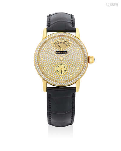 Montblanc | Meisterstück Power Reserve, A Yellow Gold and Diamond-Set Wristwatch with Power Reserve Indicator, Circa 2000