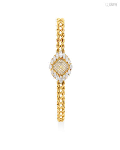 Chopard | A Lady's Yellow Gold and Diamond-set Bracelet Watch, 1982