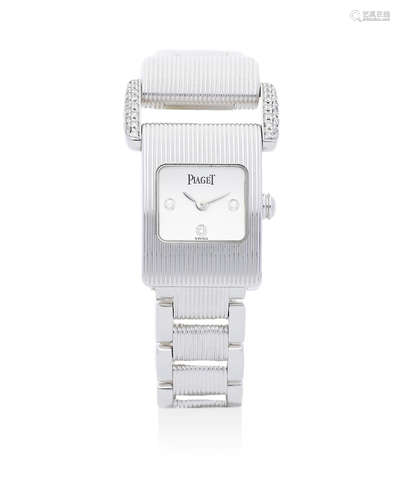 Piaget | Miss Protocole, A Lady's White Gold and Diamond-set Bracelet Watch, Circa 1999