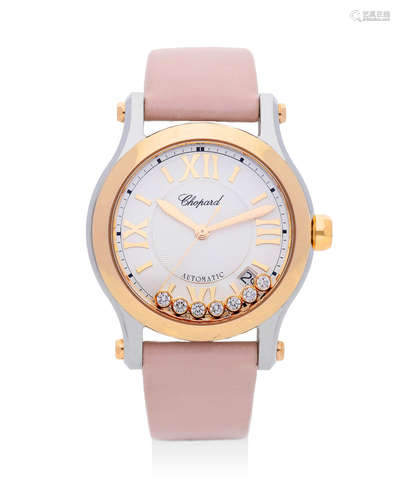 Chopard | Happy Sport, A Lady's Pink Gold and Stainless Steel Wristwatch with Date, Circa 2000