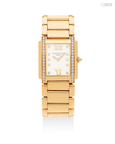 Patek Philippe | Twenty-4, A Lady's Pink Gold and Diamond-set Bracelet Watch, 2001