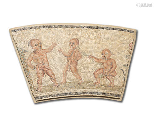 A group of three Roman Nilotic marble mosaic panels