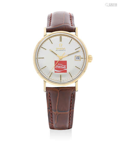 Omega | Seamaster, A 14k Yellow Gold Wristwatch with Coca-Cola Logo and Date, Circa 1975