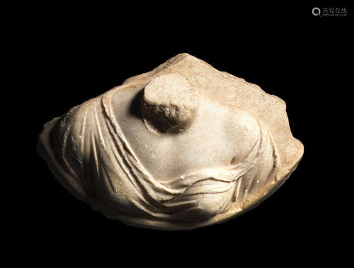 A Roman marble roundel with a bust of Aphrodite