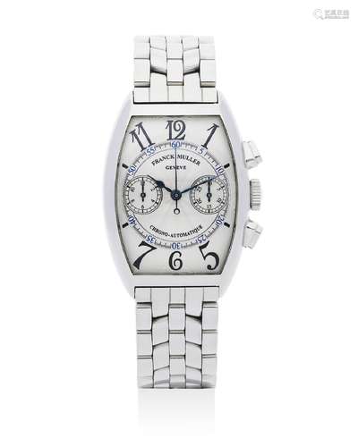 Franck Muller | Master of Complications, A Stainless Steel Tonneau-Shaped Chronograph Bracelet Watch, Circa 1995