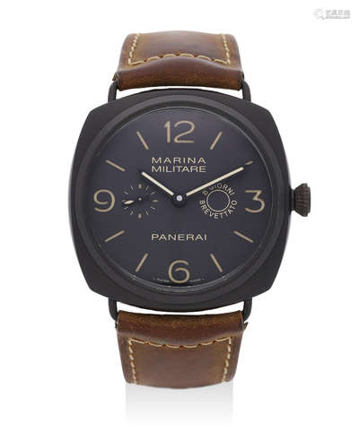 Panerai | Radiomir Composite Marina Militare 8 Giorni, A Limited Edition Cushion-Shaped Wristwatch with 8 Days Power Reserve, Circa 2010