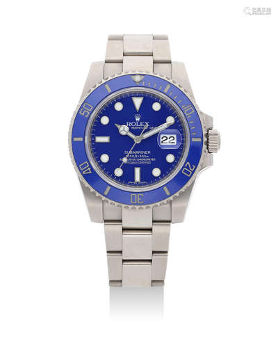 Rolex  | Submariner Ref.116619LB, A White Gold Bracelet Watch with Date, Circa 2011