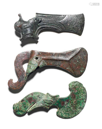 Three Elamite bronze axeheads  3