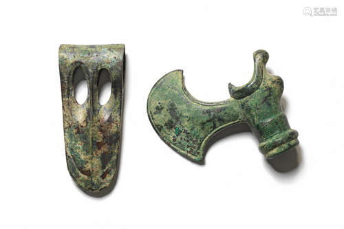 Two Near Eastern bronze axeheads  2