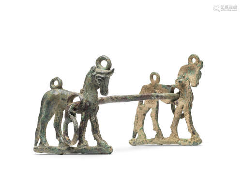 A Luristan bronze horse bit