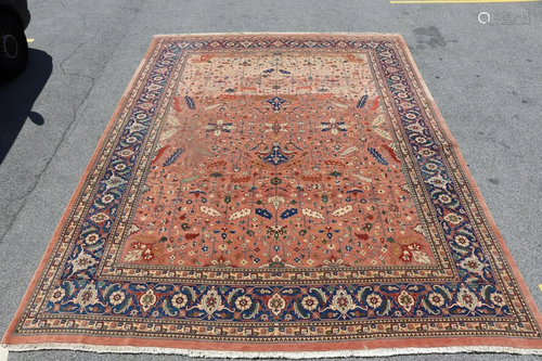 Antique And Finely Hand Woven Roomsize Carpet