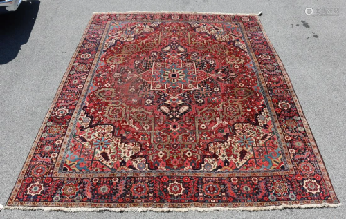 Antique And Finely Hand Woven Heriz Carpet .