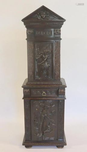 Antique Highly Carved French Baroque 2 Piece