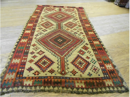 Antique And finely Hand Woven Kazak Style Runner