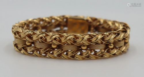 JEWELRY. Vintage 14kt Gold Woven Bracelet.