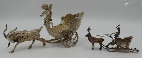 SILVER. (2) Continental Silver Decorative Chariots