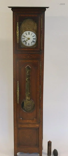 18th Century Inlaid French Tall Case Clock With