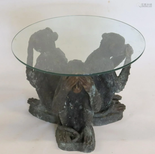 Vintage Bronze Monkey Table.