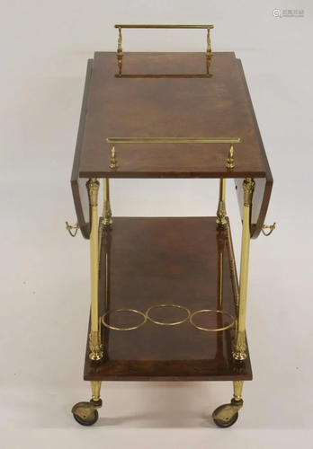 MIDCENTURY. Aldo Tura Parchment Serving Cart.