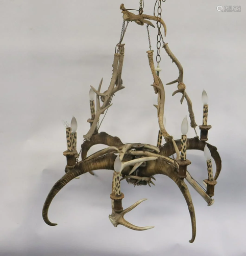 Large Adirondack Antler Chandelier.