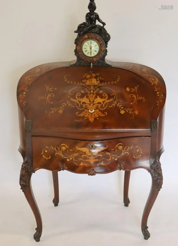 Attributed To R J Horner Inlaid Clock Desk