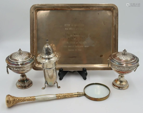 SILVER. Assorted Decorative Silver Tablewares.