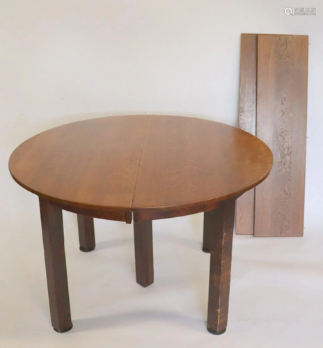 Antique Stickley Oak Arts And Crafts Table And