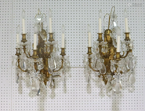 Pair Of Large Caldwell Quality Gilt Bronze Sconces