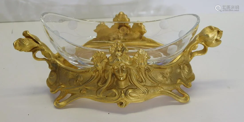 Art Nouveau Style Gilt Bronze Centerpiece With