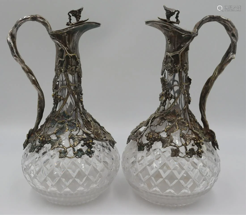 SILVERPLATE. Pair of Royal Doulton Decanters.