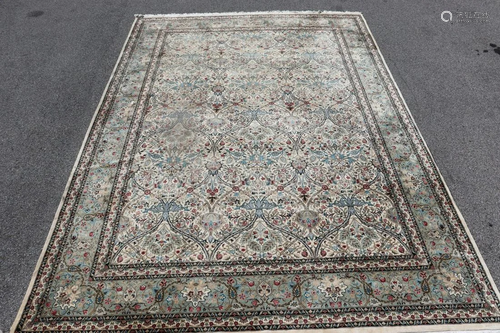 Vintage And Finely Hand Woven Roomsize Carpet .