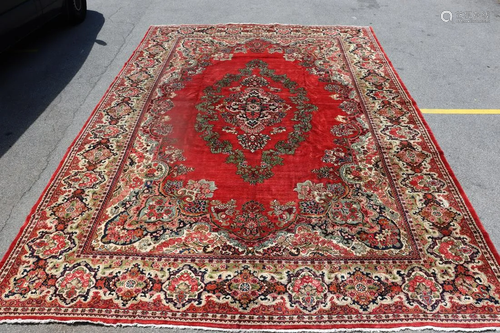 Large Vintage Finely Hand Woven Carpet .