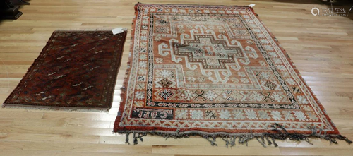 2 Antique And Finely Hand Woven Area Carpets .