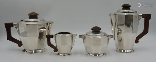 SILVER. Signed 4 Pc. French .950 Silver Tea Set.