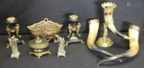 Lot Of Assorted Antique Bronze , Gilt Metal