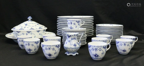 Grouping of Royal Copenhagen Blue Fluted China