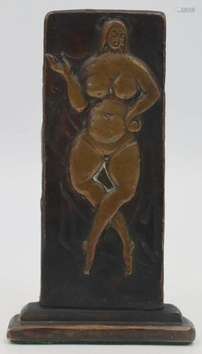 Signed Gaston LaChaise Bronze Plaque.