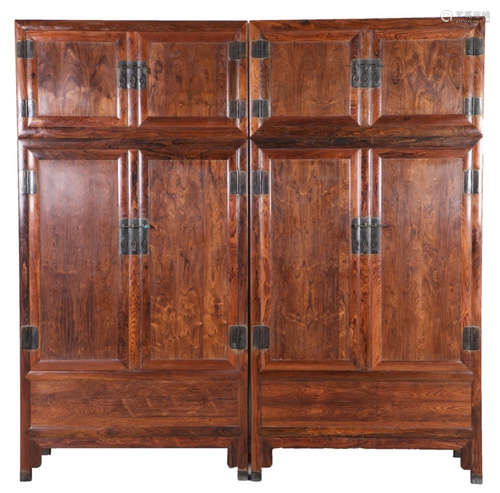 PAIR OF HUANGHUALI WOOD CABINETS