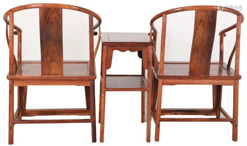 SET OF HUANGHUALI WOOD CHAIRS&DESK