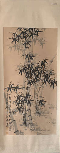 A BAMBOO PATTERN VERTICAL AXIS PAINTING BY GAOJINSHU