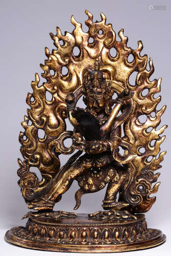 A GILT BRONZE CAST BUDDHA STATUE