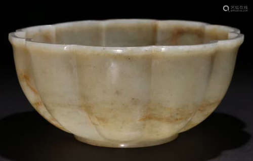 A HETIAN JADE CARVED BOWL